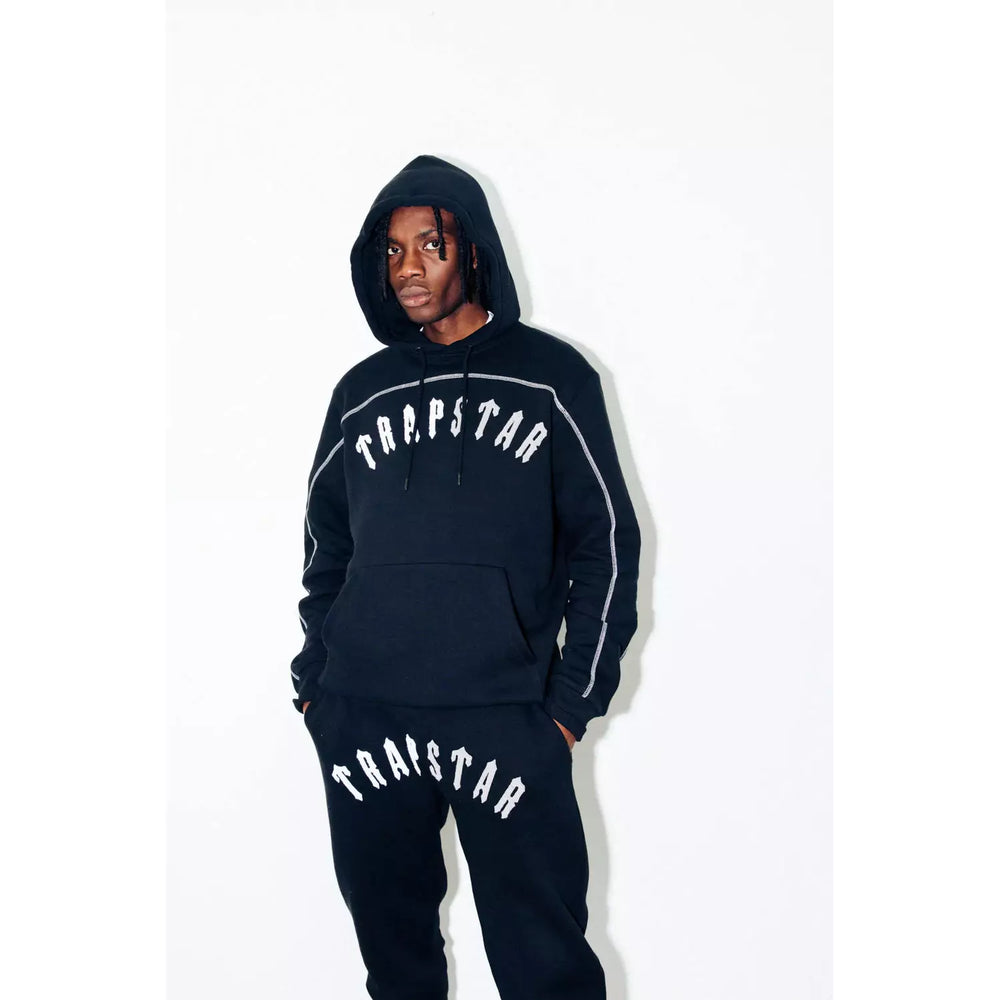 Trapstar Irongate Arch Chenille Hoodie Tracksuit - Black Monochrome Ed ...